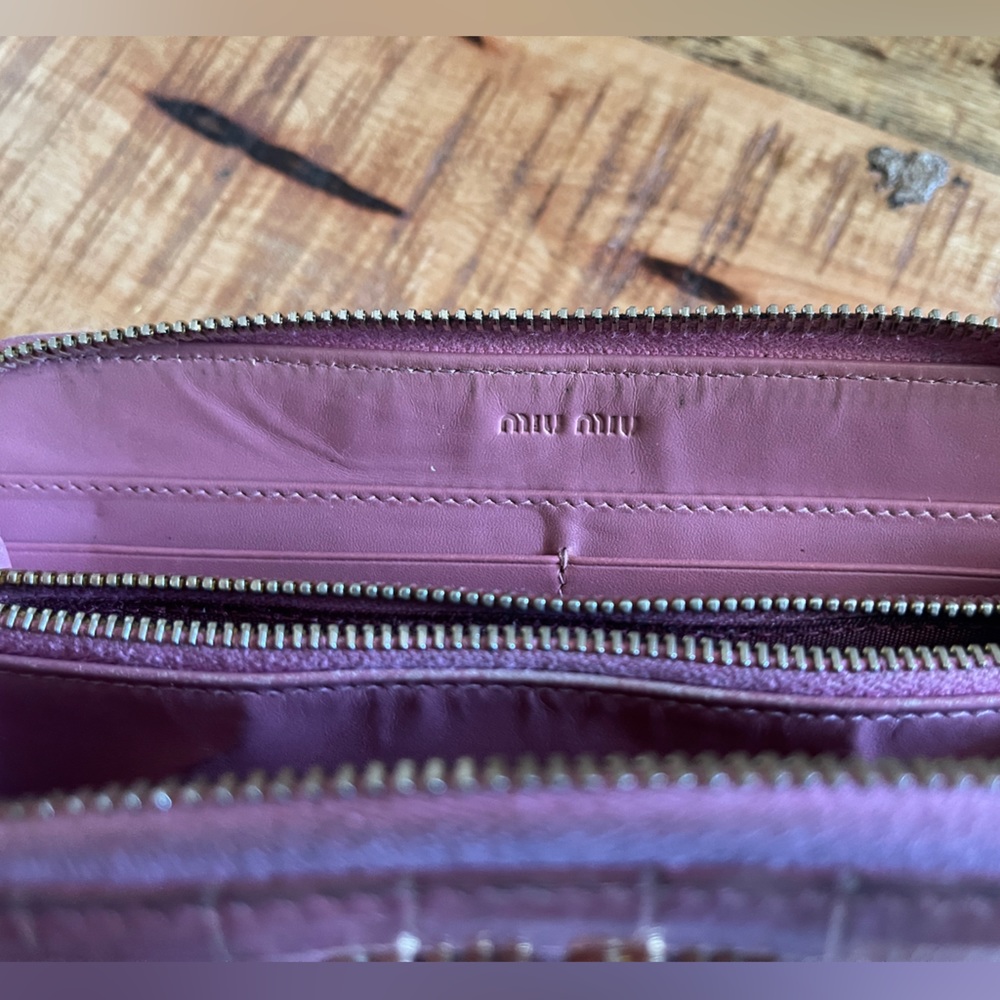 Miu Miu Croc Embossed Zippy Wallet - image 6
